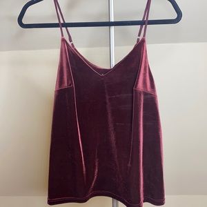 Maroon Velvet Tank Top